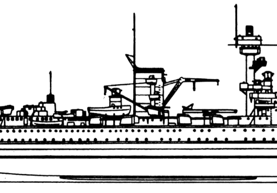 Боевой корабль DKM Deutschland 1935 [Pocket Battleship] - чертежи, габариты, рисунки